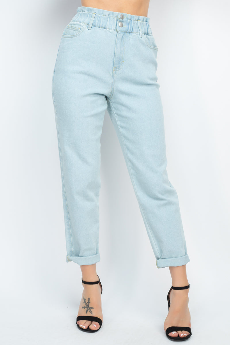 Double Button High-waisted Jeans