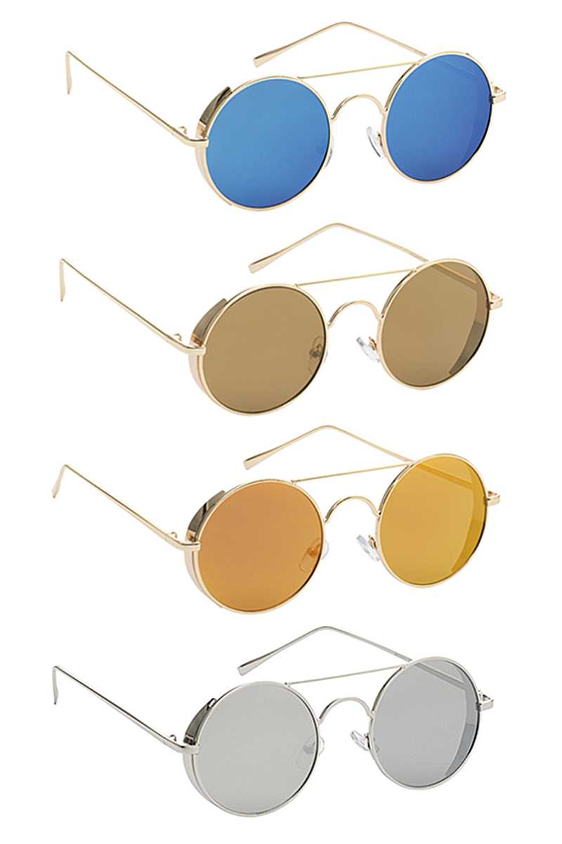 Fashion Round Metal Barrier Sunglasses